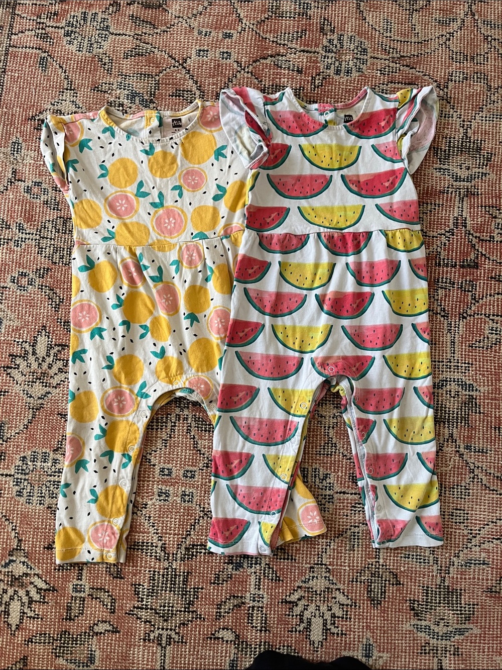 Bundle of 2 Tea Collection Rompers 18-24 months